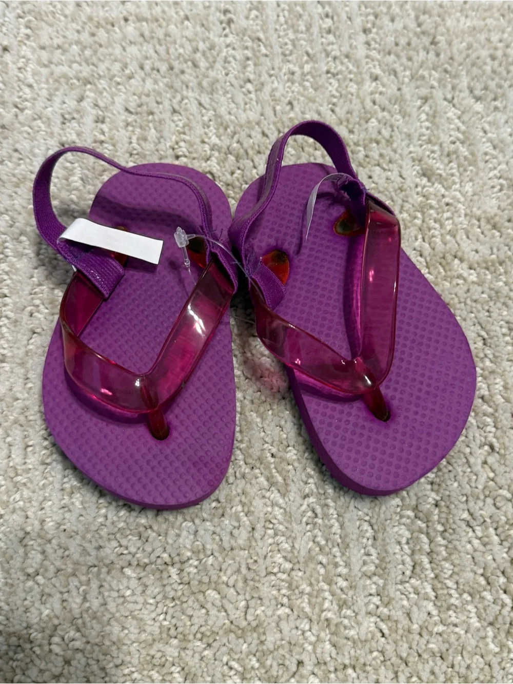 NWT Kids Purple Jelly Backstrap Sandals (4-5)